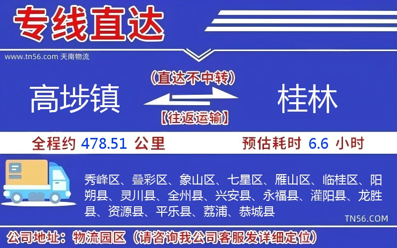 高埗镇到白银物流公司 高埗镇到白银物流公司