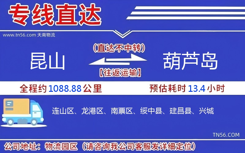 昆山到葫芦岛物流公司 昆山到葫芦岛物流公司