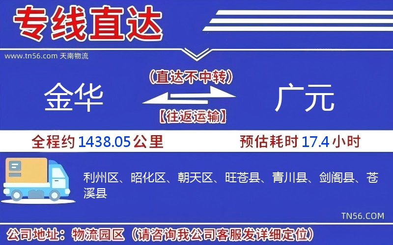 长沙到广元物流公司