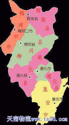 1-1F304163050150 凯时AG物流通化市地图